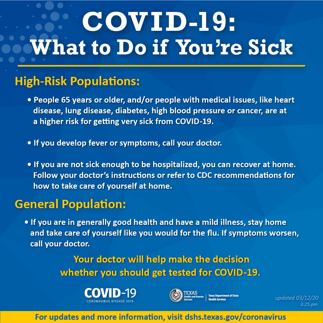 DSHS-COVID19-What to Do if Sick