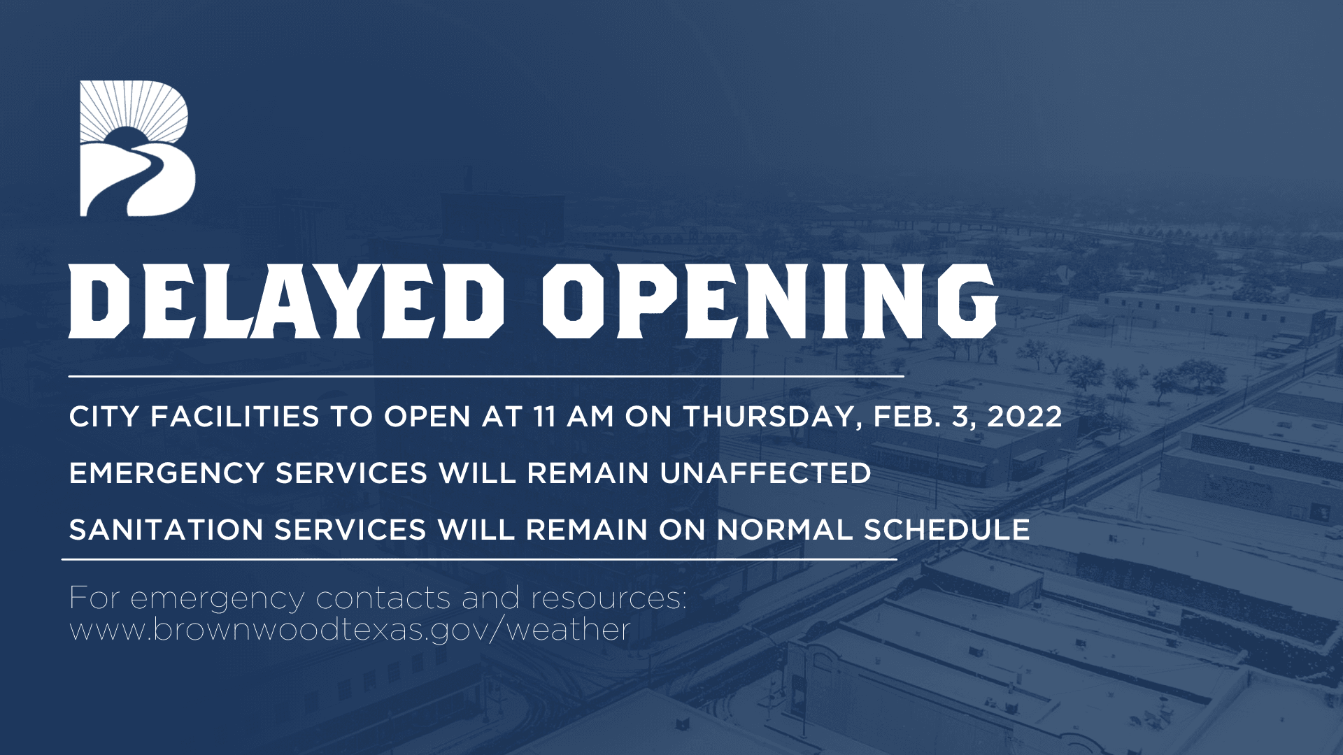 delayed opening winter weather