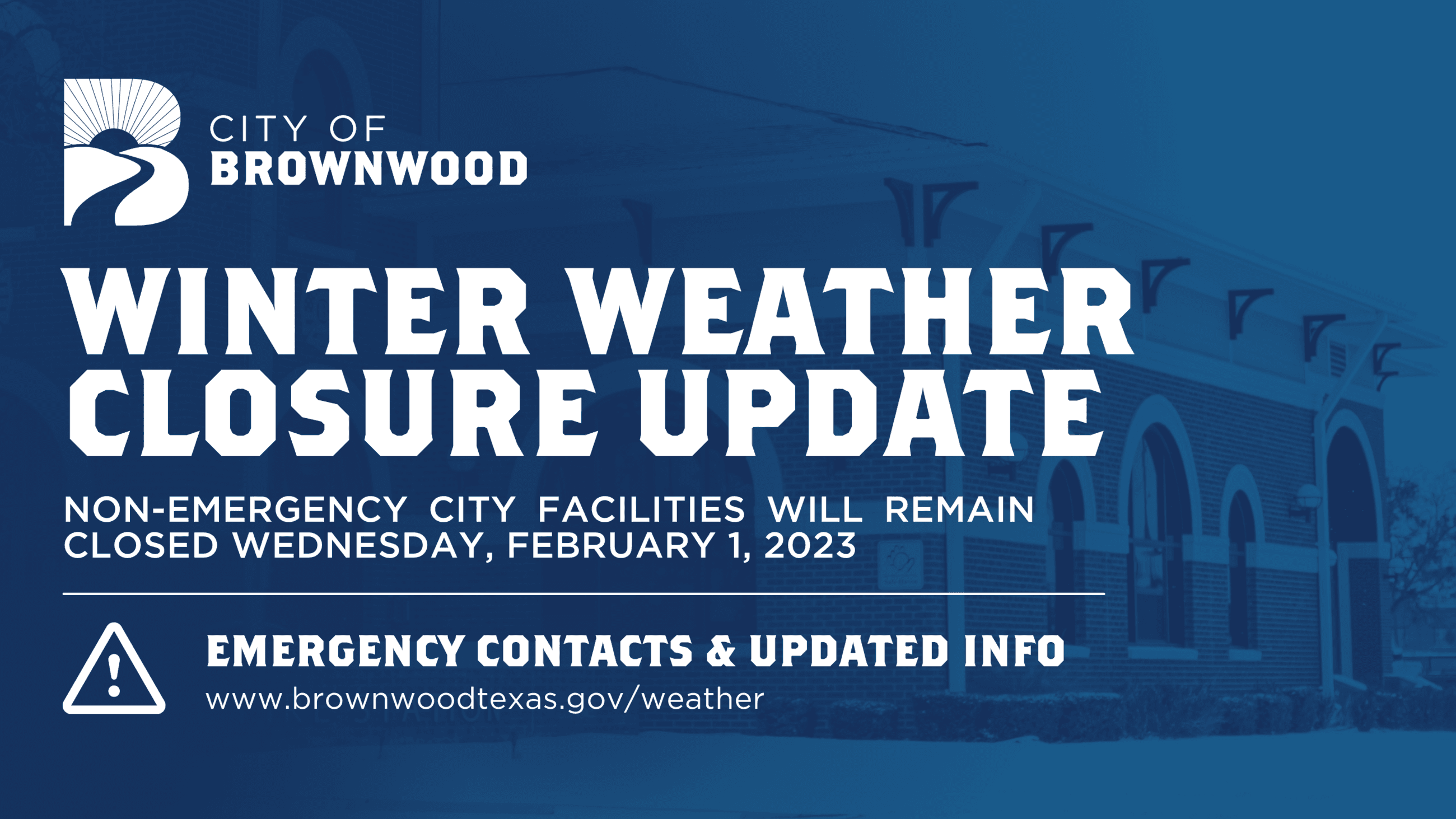 City of Brownwood Winter Weather Update