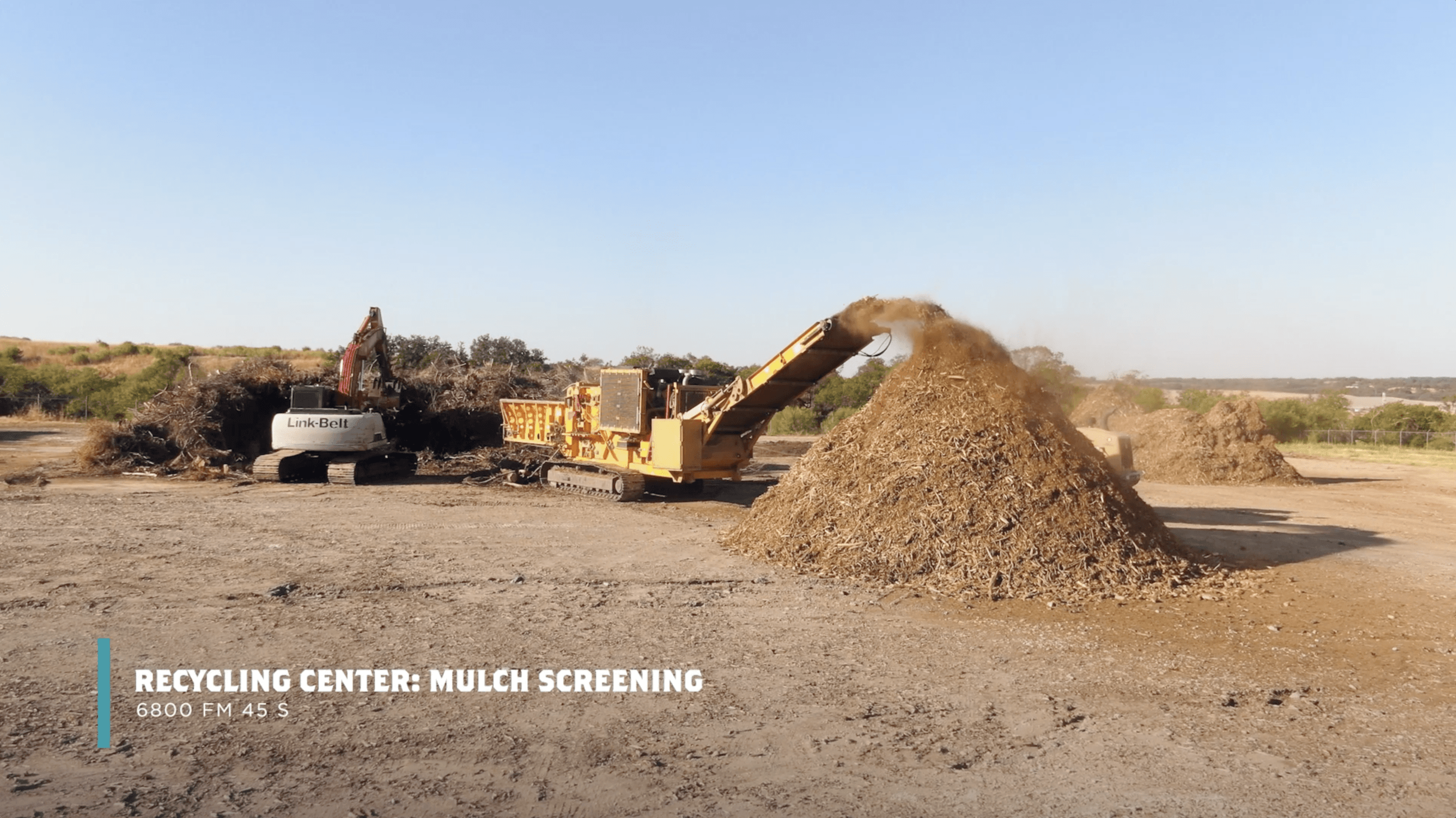 Brush Grinder grinding down brush into mulch