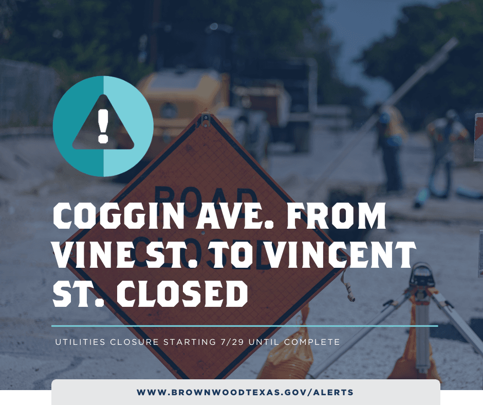 Coggin Avenue from Vine St. to Vincent St. Closed
