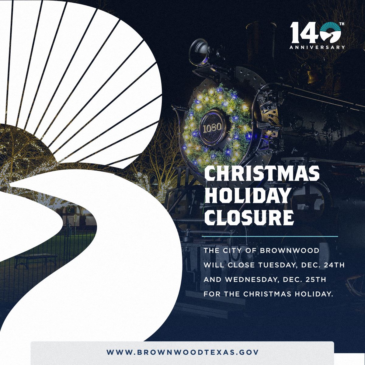 Christmas closure for Dec. 24th and 25th.