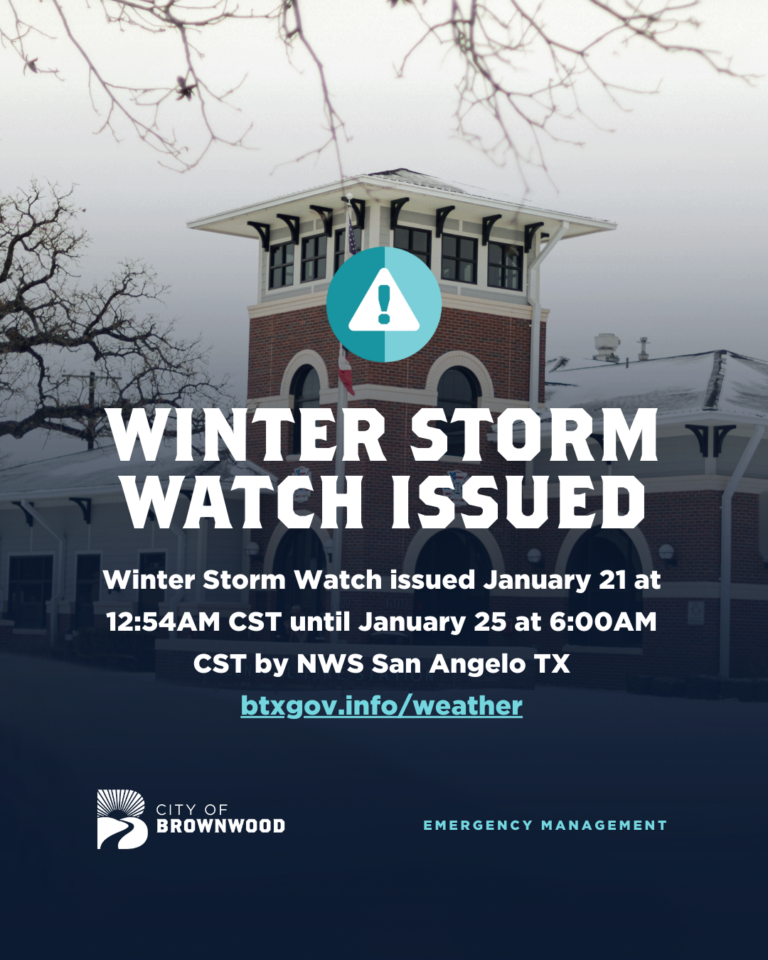 Winter Storm Watch issued January 21 