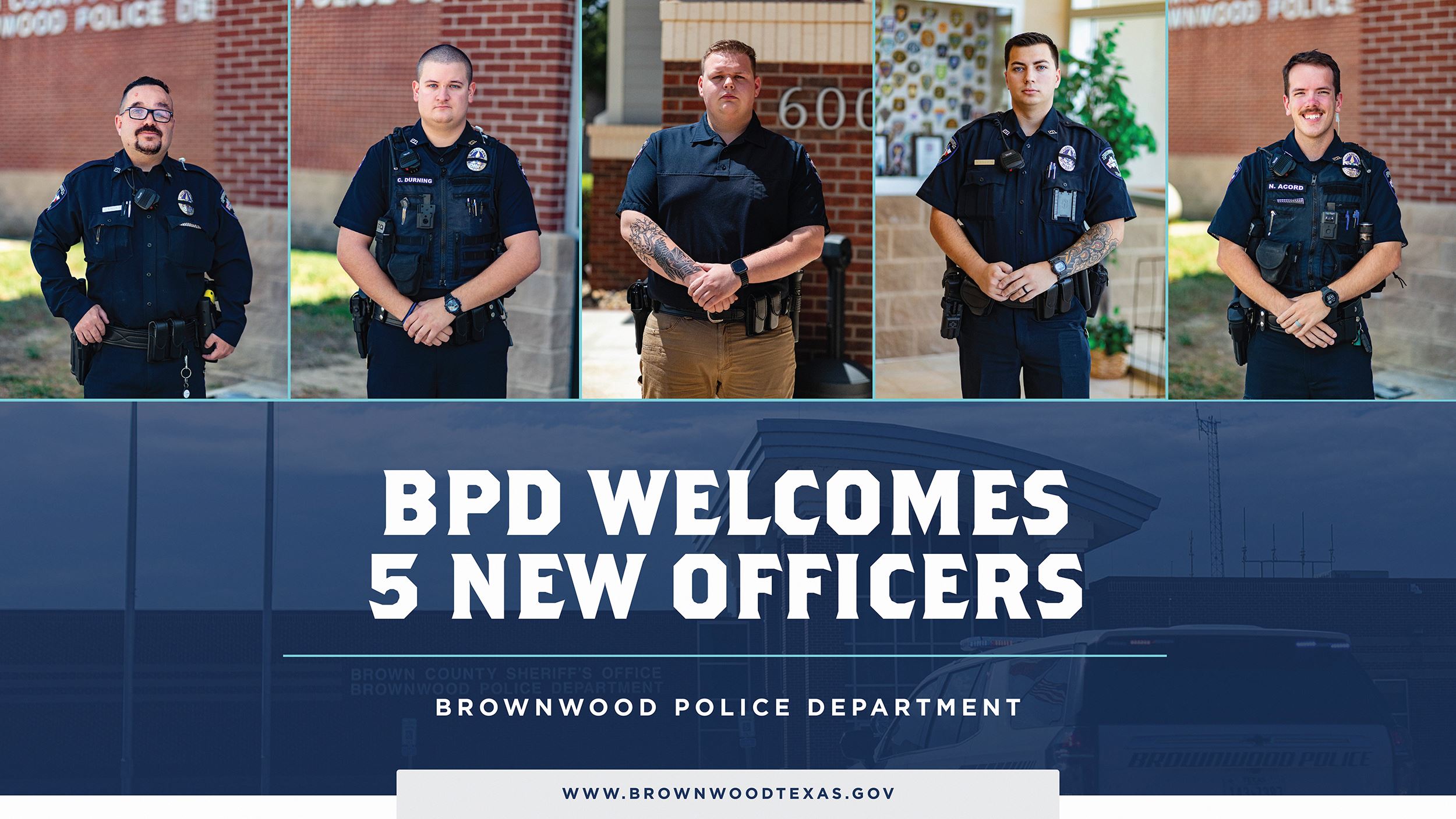 Brownwood Police Department welcomes 5 New Officers